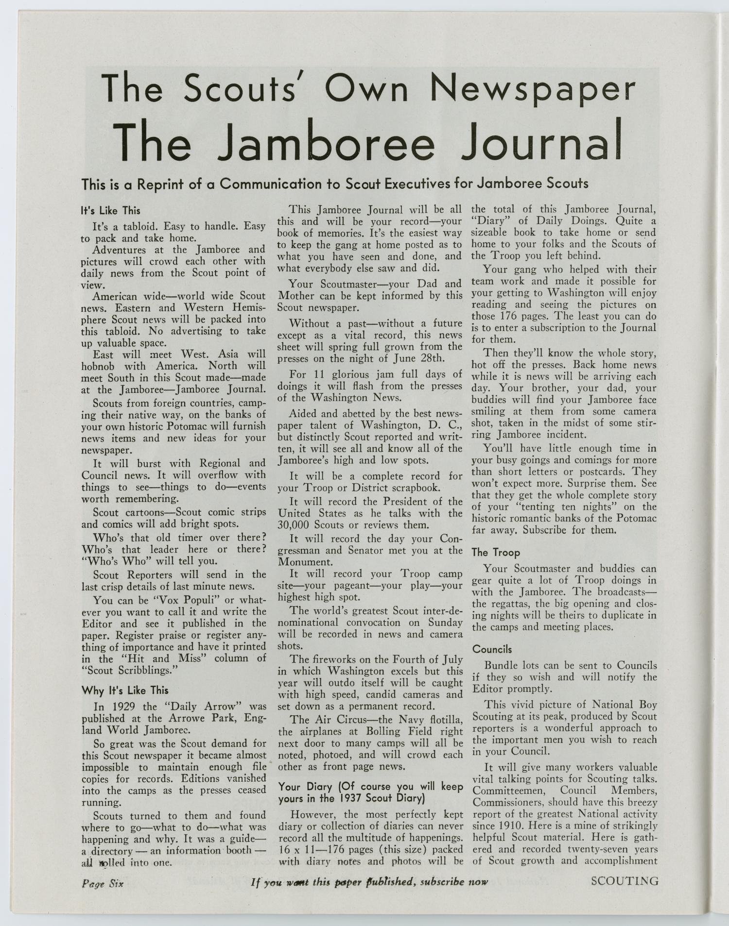 Scouting, Volume 25, Number 4, April 1937
                                                
                                                    6
                                                