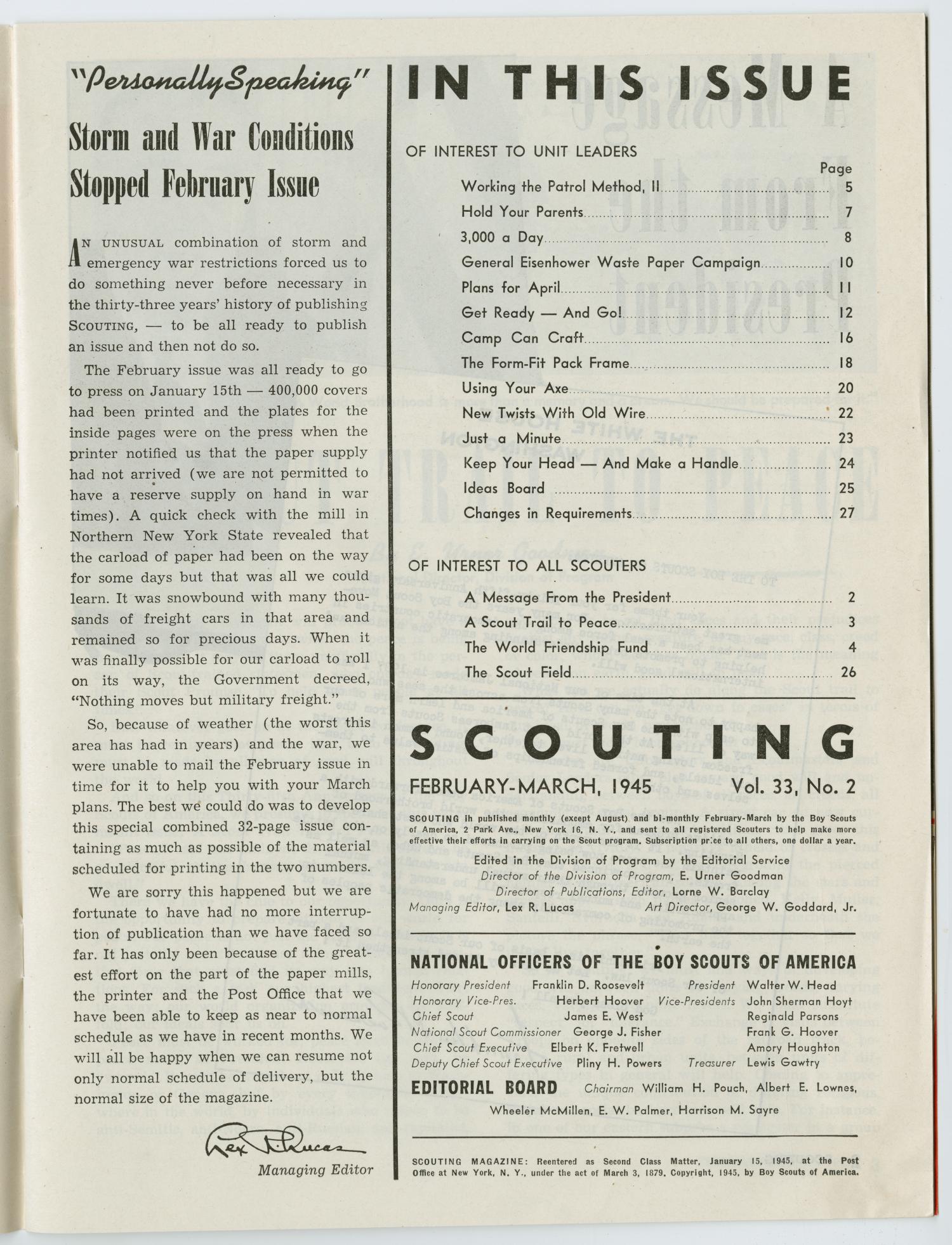 Scouting, Volume 33, Number 2, February-March 1945
                                                
                                                    1
                                                