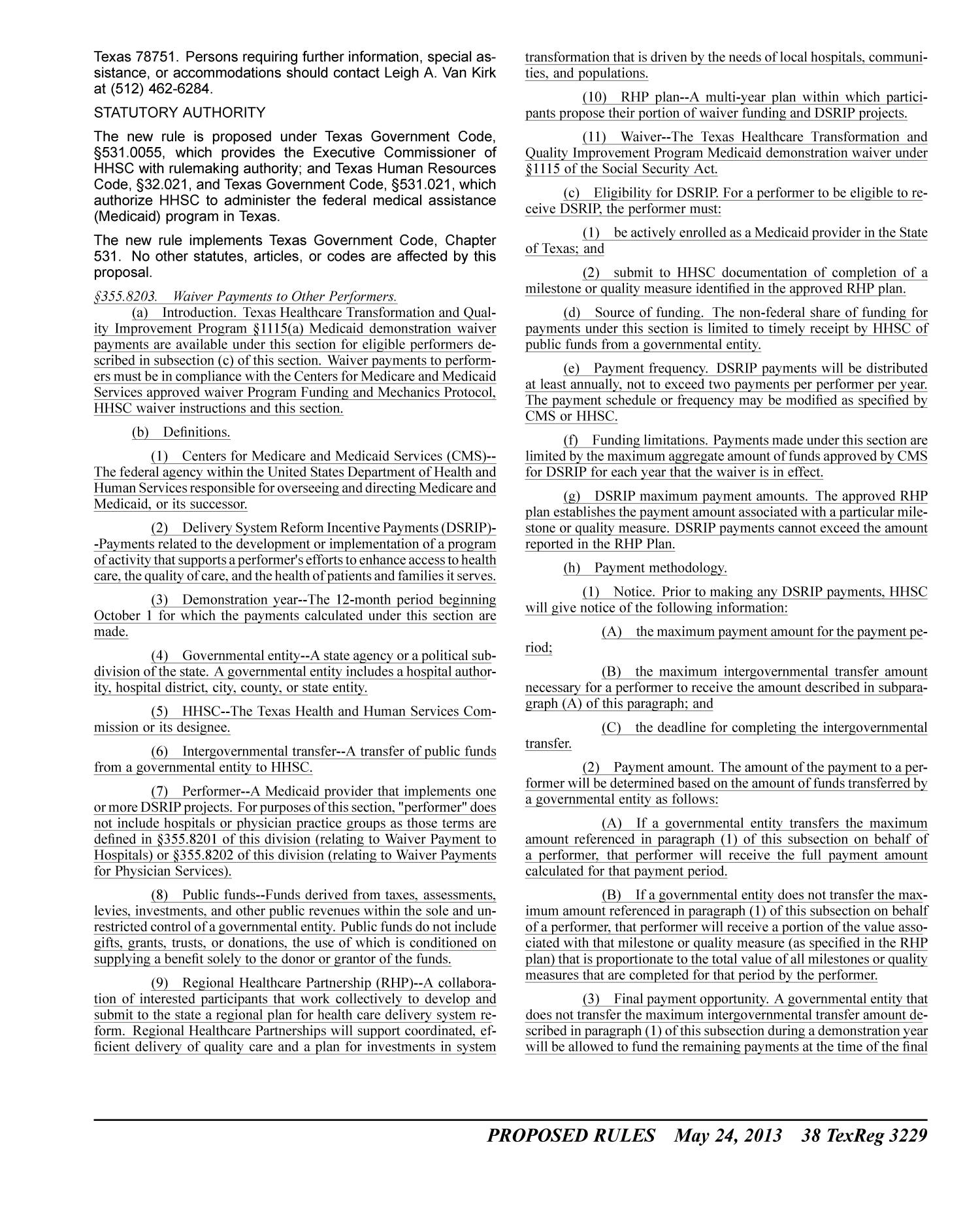 Texas Register, Volume 38, Number 21, Pages 3215-3396, May 24, 2013
                                                
                                                    3229
                                                