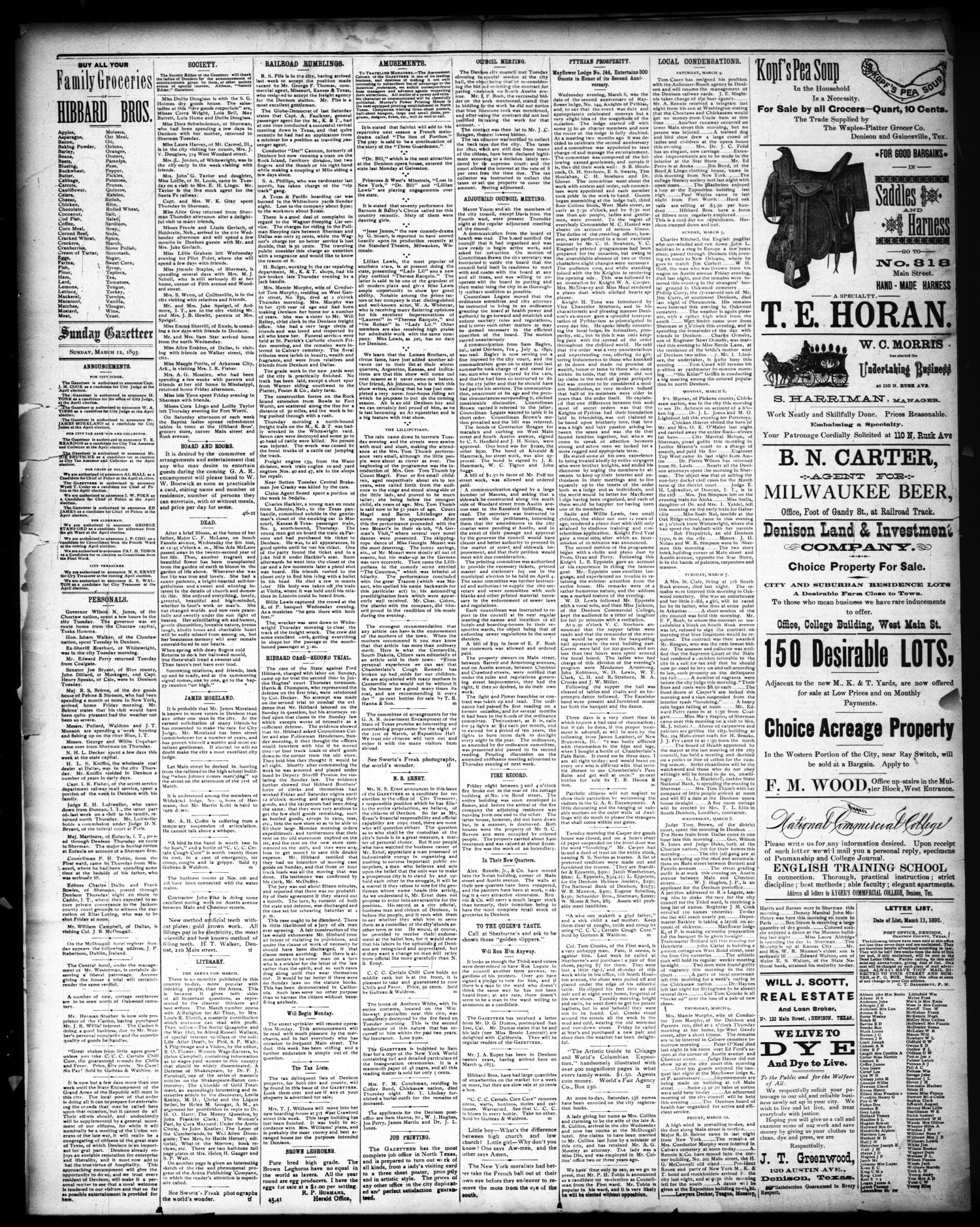 The Sunday Gazetteer. (Denison, Tex.), Vol. 11, No. 46, Ed. 1 Sunday, March 12, 1893
                                                
                                                    [Sequence #]: 4 of 4
                                                