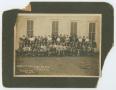 Thumbnail image of item number 1 in: '[Students and Teachers in Front of Schoolhouse]'.