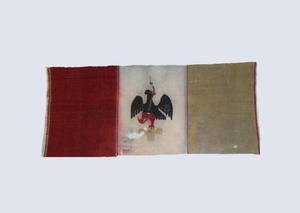Primary view of object titled 'Battle flag said to have been captured from Santa Anna at San Jacinto'.