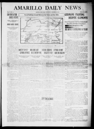Primary view of object titled 'Amarillo Daily News (Amarillo, Tex.), Vol. 6, No. 13, Ed. 1 Wednesday, November 18, 1914'.