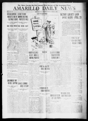 Primary view of object titled 'Amarillo Daily News (Amarillo, Tex.), Vol. 10, No. 112, Ed. 1 Thursday, March 13, 1919'.