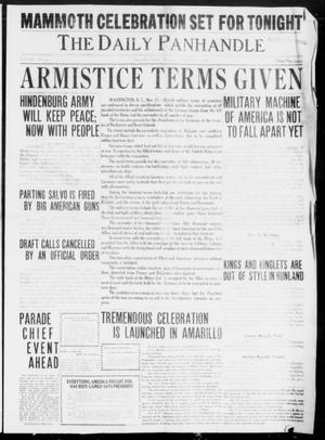 Primary view of object titled 'The Daily Panhandle (Amarillo, Tex.), Vol. 12, No. 54, Ed. 2 Monday, November 11, 1918'.