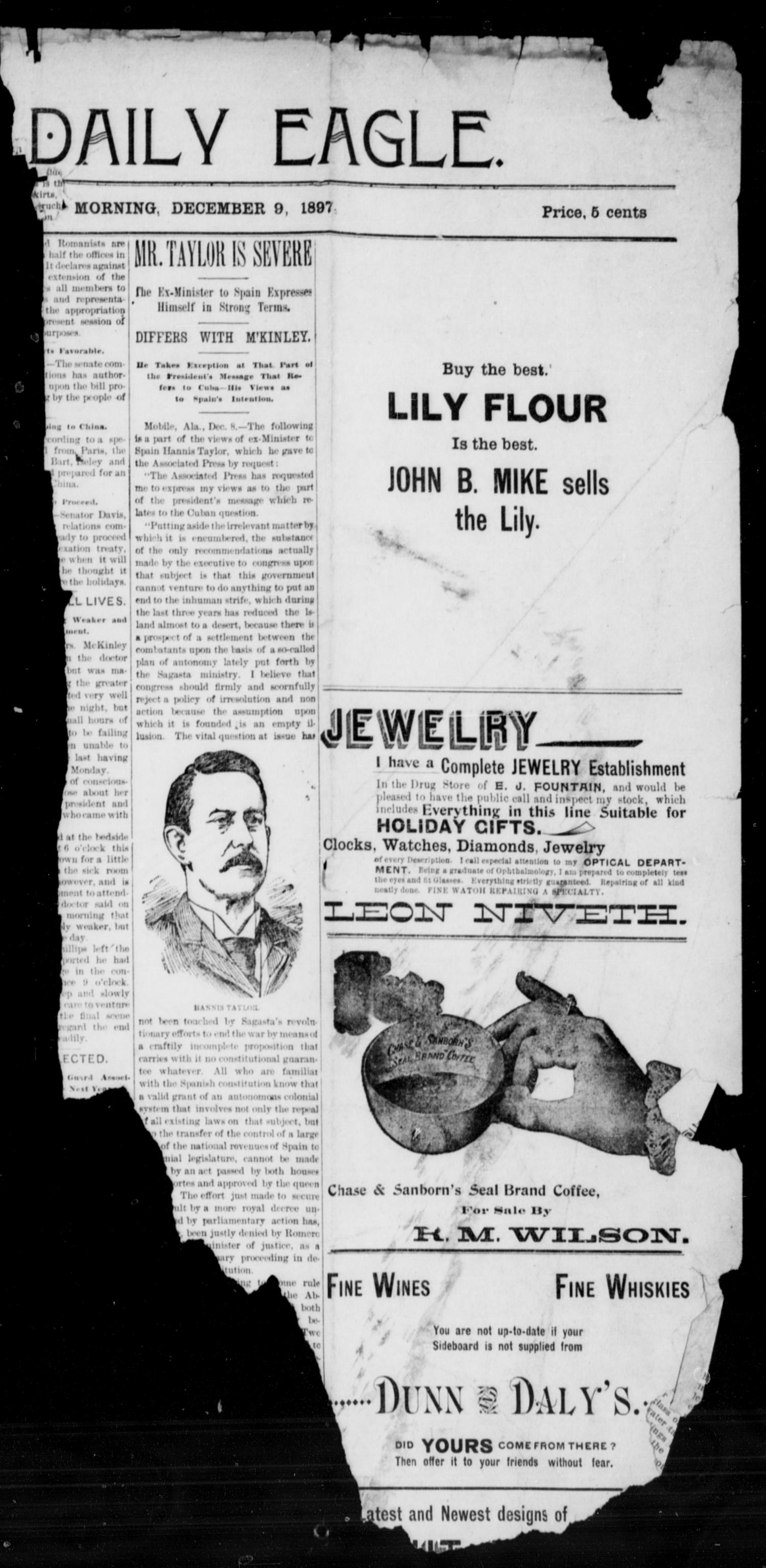The Bryan Daily Eagle. (Bryan, Tex.), Ed. 1 Thursday, December 9, 1897
                                                
                                                    [Sequence #]: 1 of 2
                                                