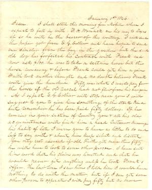 Primary view of object titled '[Letter from William Grimes to Jesse Grimes, January 1, 1846]'.