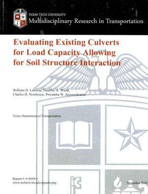Primary view of object titled 'Evaluating existing culverts for load capacity allowing for soil structure interaction'.