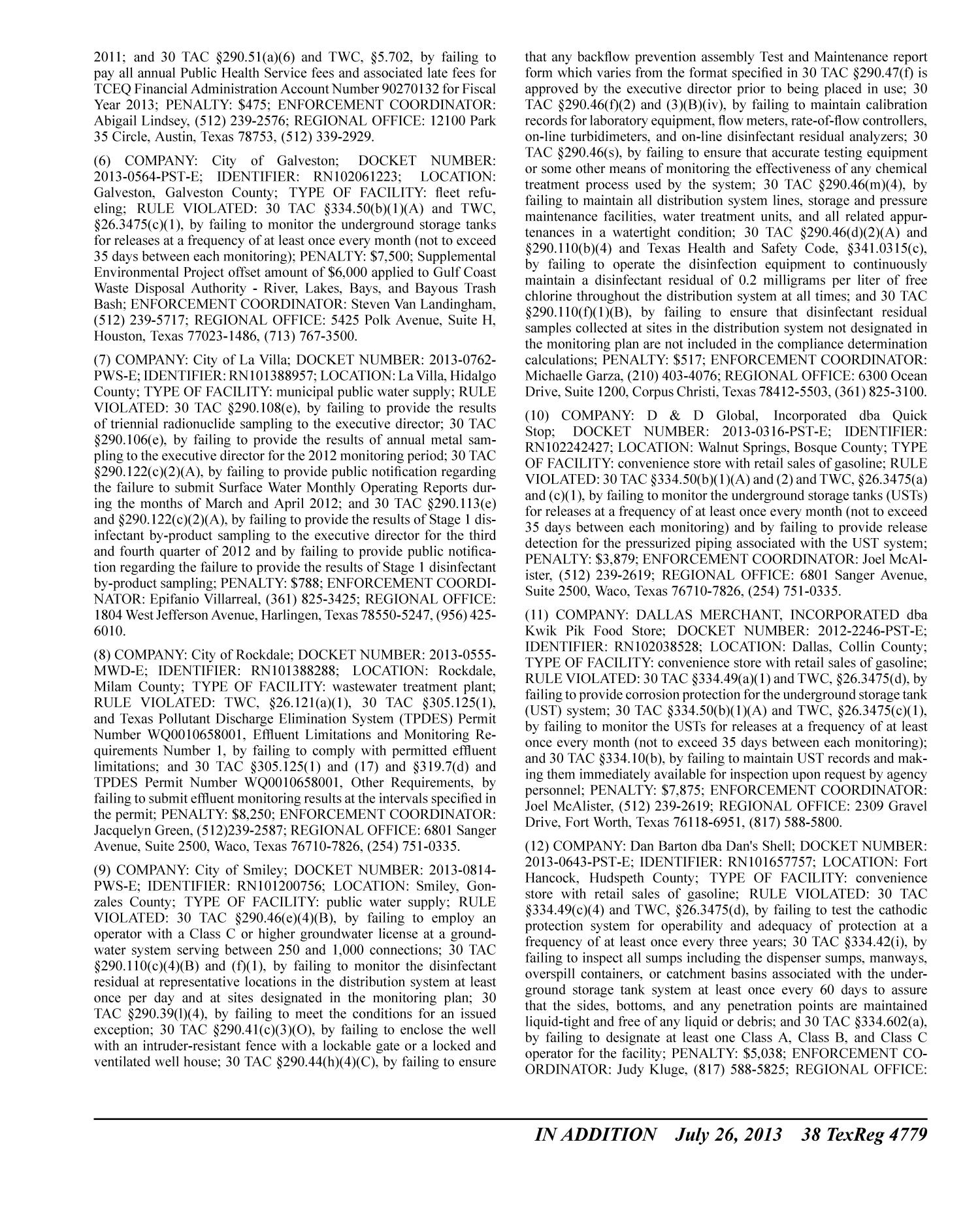 Texas Register, Volume 38, Number 30, Pages 4691-4820, July 26, 2013
                                                
                                                    4779
                                                
