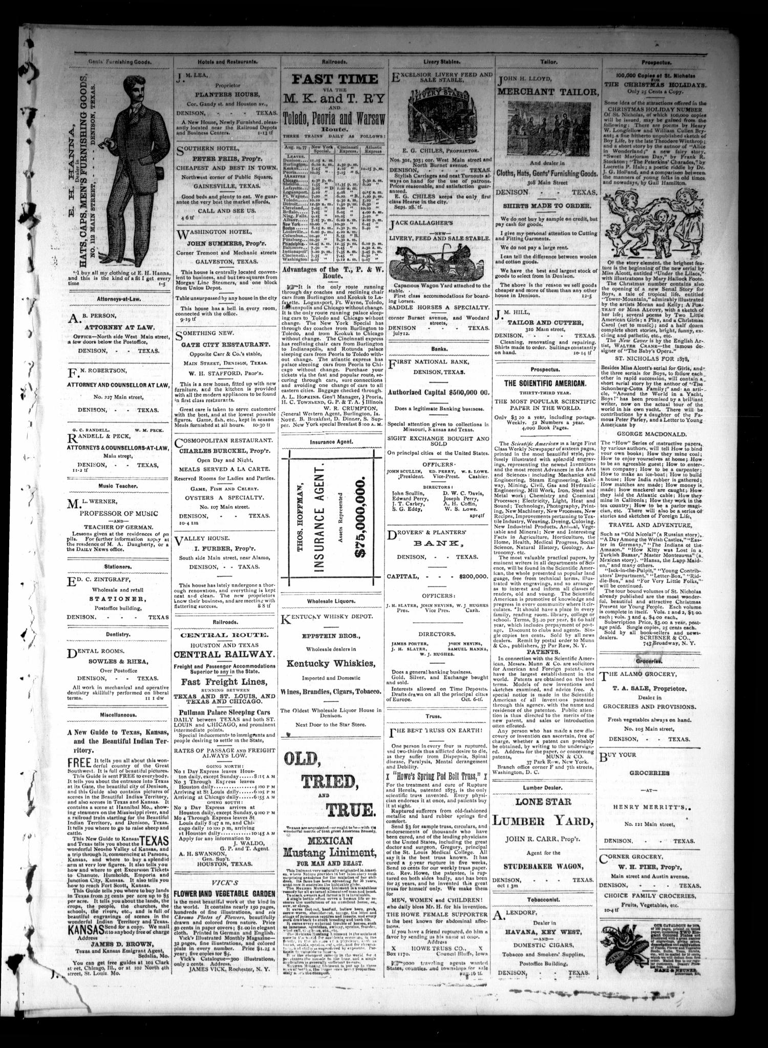 Denison Daily News. (Denison, Tex.), Vol. 5, No. 297, Ed. 1 Thursday, February 14, 1878
                                                
                                                    [Sequence #]: 3 of 4
                                                