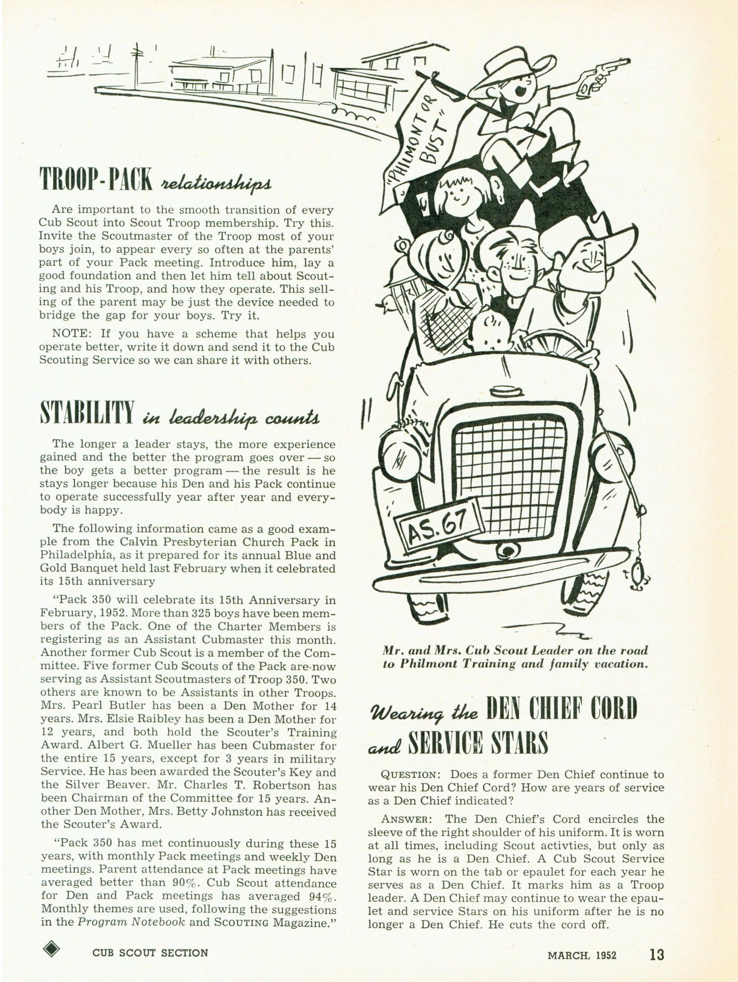 Scouting, Volume 40, Number 3, March 1952
                                                
                                                    13
                                                