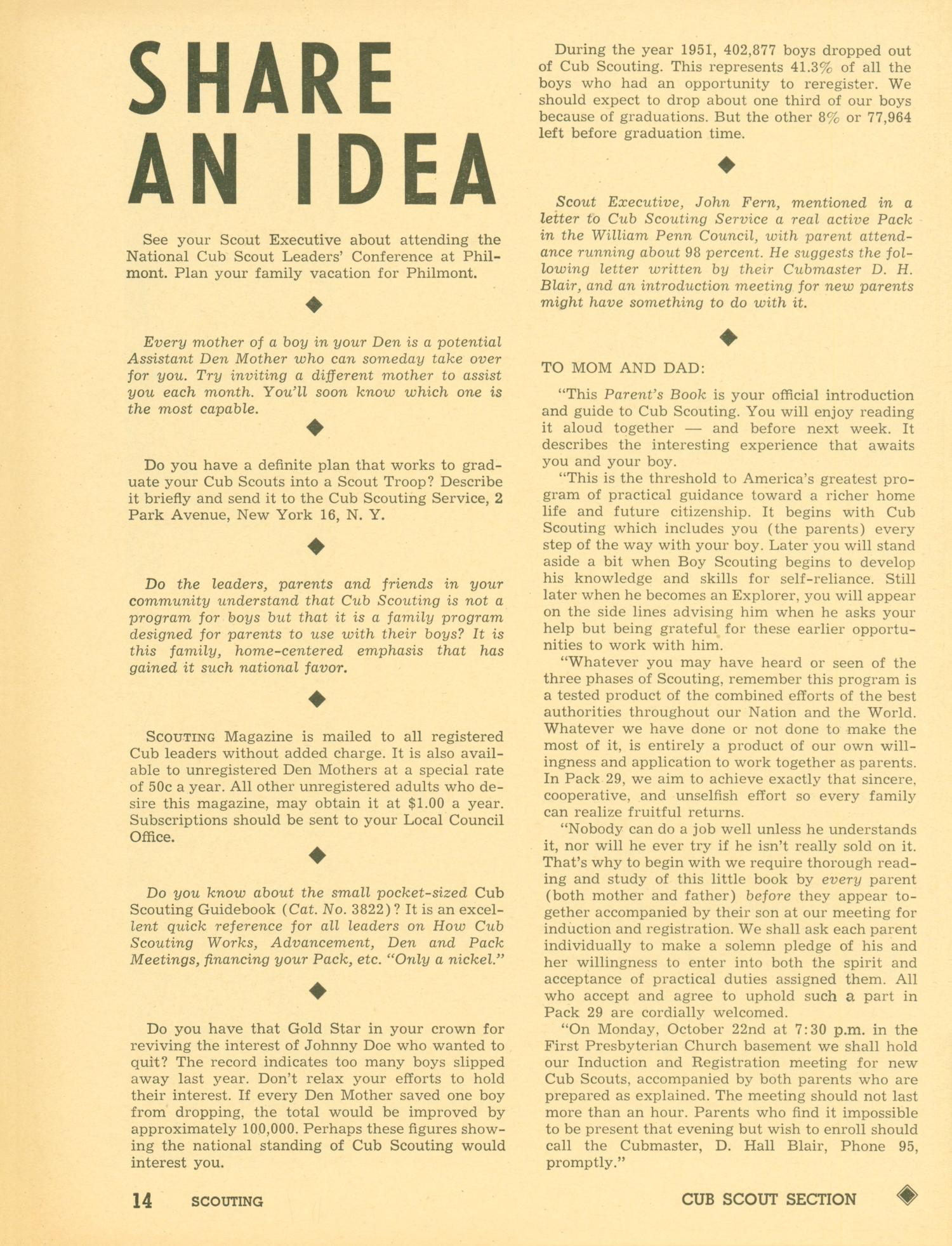 Scouting, Volume 40, Number 4, April 1952
                                                
                                                    14
                                                