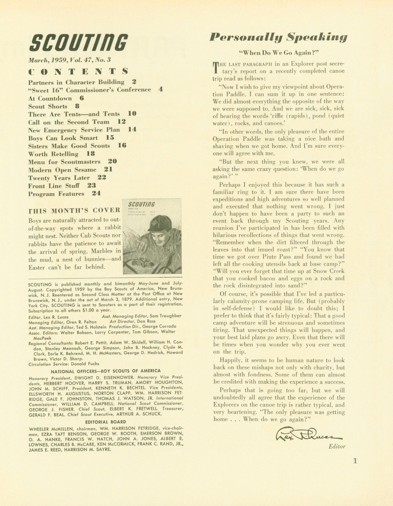 Scouting, Volume 47, Number 3, March 1959
                                                
                                                    1
                                                