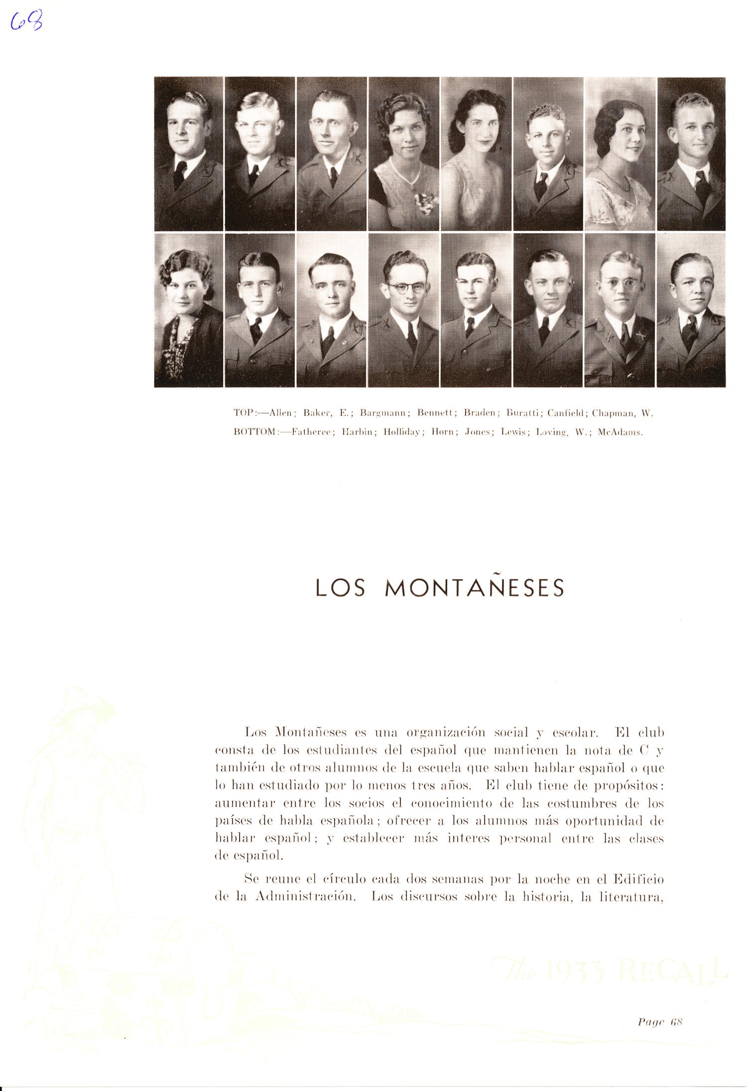 The Recall, Yearbook of Schreiner Institute, 1933
                                                
                                                    68
                                                