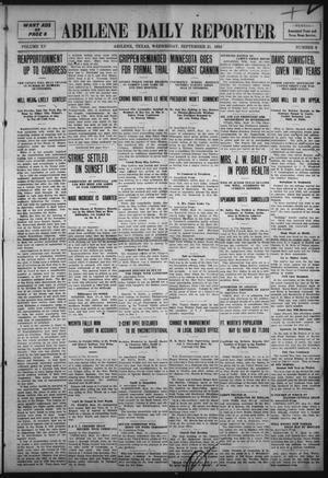 Primary view of object titled 'Abilene Daily Reporter (Abilene, Tex.), Vol. 15, No. 9, Ed. 1 Wednesday, September 21, 1910'.