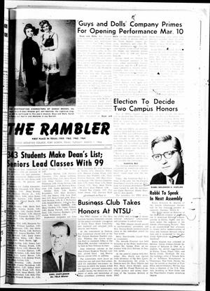Primary view of object titled 'The Rambler (Fort Worth, Tex.), Vol. 39, No. 19, Ed. 1 Tuesday, March 1, 1966'.