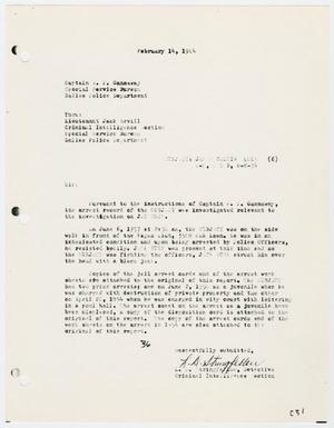 Primary view of object titled '[Report to W. P. Gannaway by L. D. Stringfellow, February 14, 1964]'.