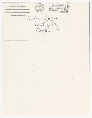 Primary view of object titled '[Letter containing information on Jack Ruby and Lee Harvey Oswald]'.