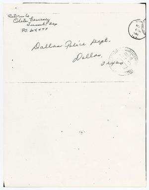 Primary view of object titled '[Letter from Oleta Coursey offering information]'.