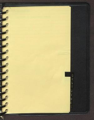 Primary view of object titled '[Index tab labeled "Q" from an inventory notebook]'.
