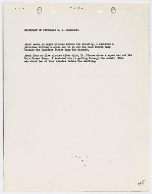 Primary view of object titled '[Typed Statement by W. J. Harrison]'.