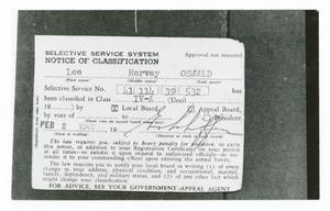 Primary view of object titled '[Back of Selective Service Card]'.