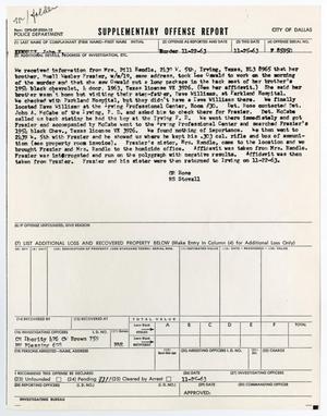 Primary view of object titled '[Supplementary Offense report by G. F. Rose, November 25, 1963]'.