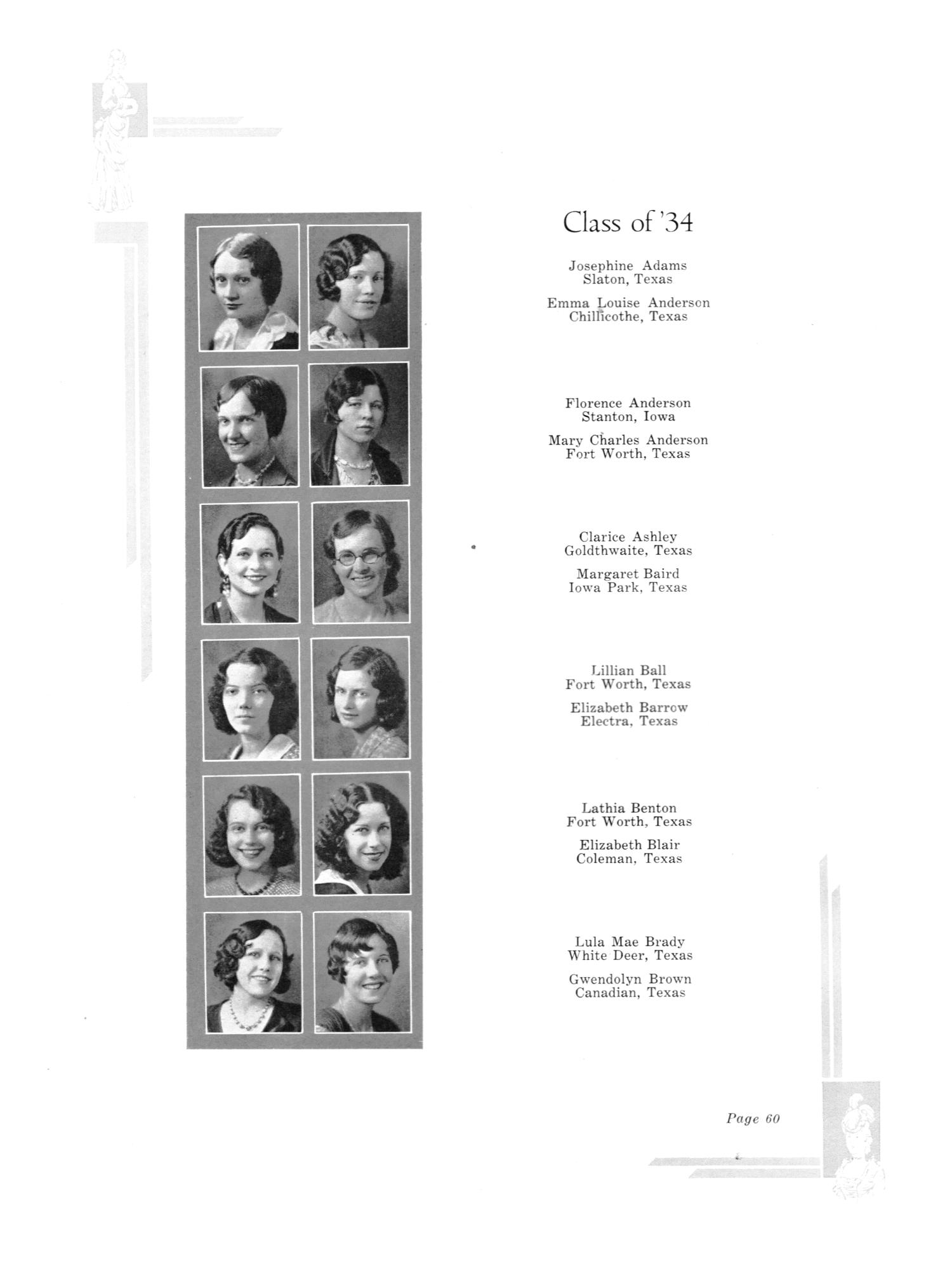 TXWOCO, Yearbook of Texas Woman's College, 1931
                                                
                                                    60
                                                