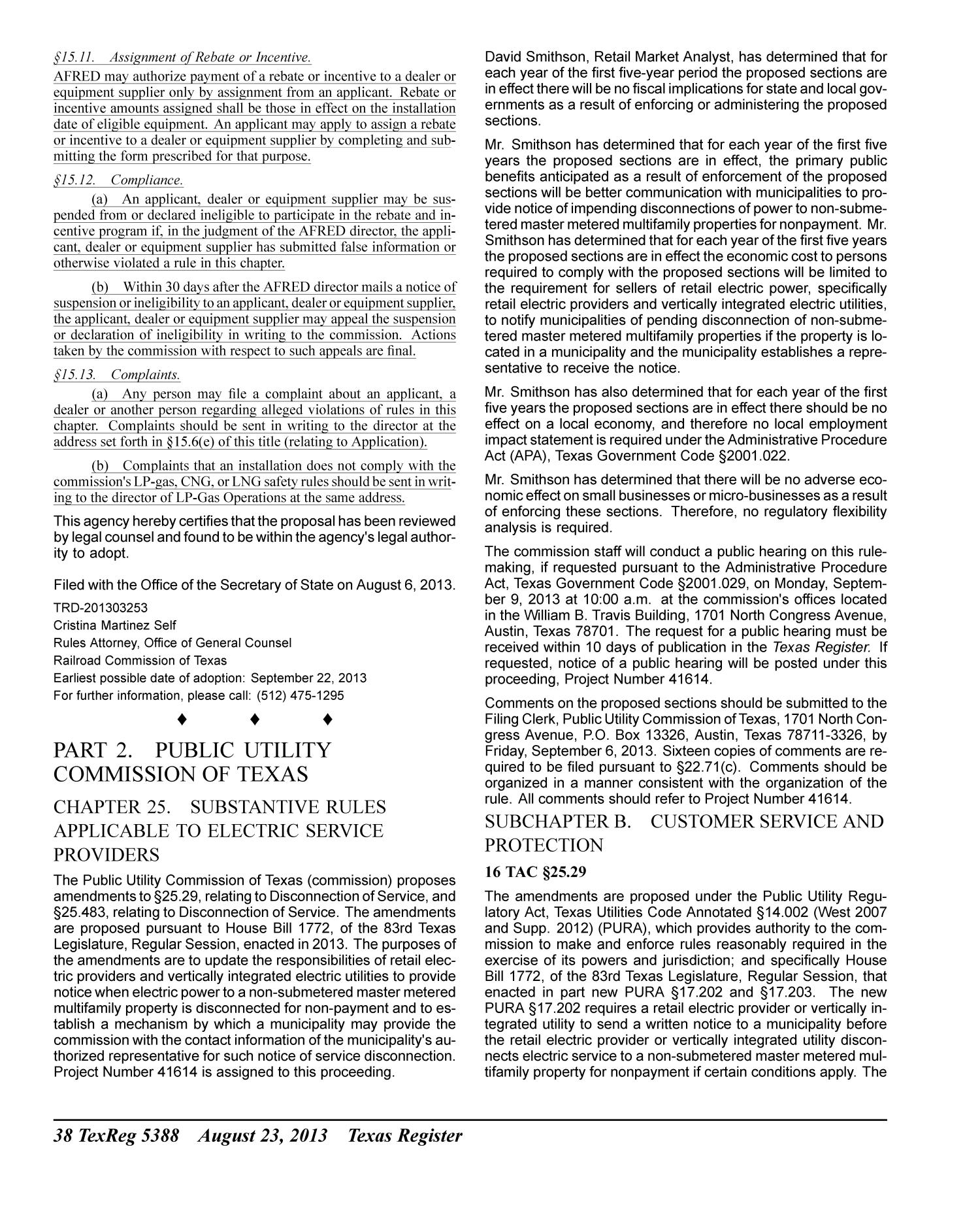 Texas Register, Volume 38, Number 34, Pages 5371-5484, August 23, 2013
                                                
                                                    5388
                                                