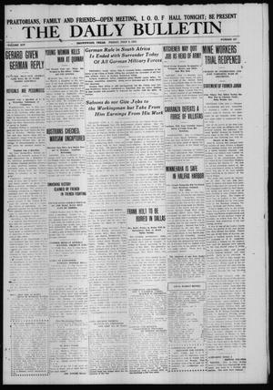 Primary view of object titled 'The Daily Bulletin (Brownwood, Tex.), Vol. 14, No. 227, Ed. 1 Friday, July 9, 1915'.