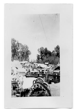 Primary view of object titled 'Large gathering of river boats'.