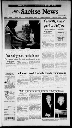 Primary view of object titled 'The Sachse News (Sachse, Tex.), Vol. 6, No. 35, Ed. 1 Thursday, September 23, 2010'.