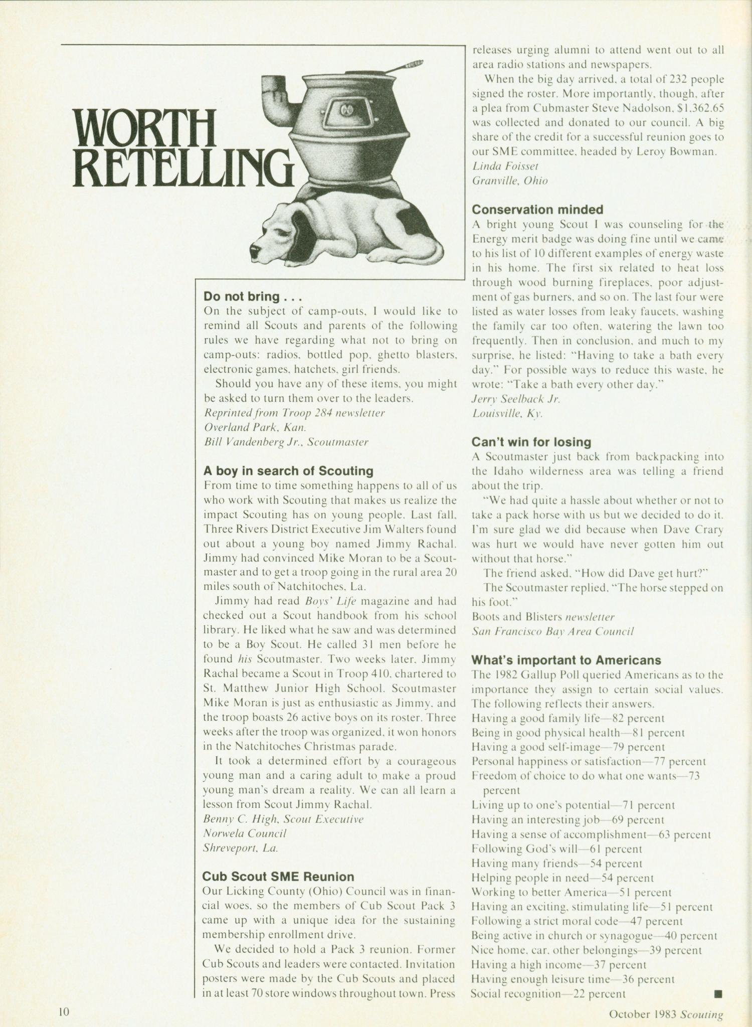 Scouting, Volume 71, Number 5, October 1983
                                                
                                                    10
                                                