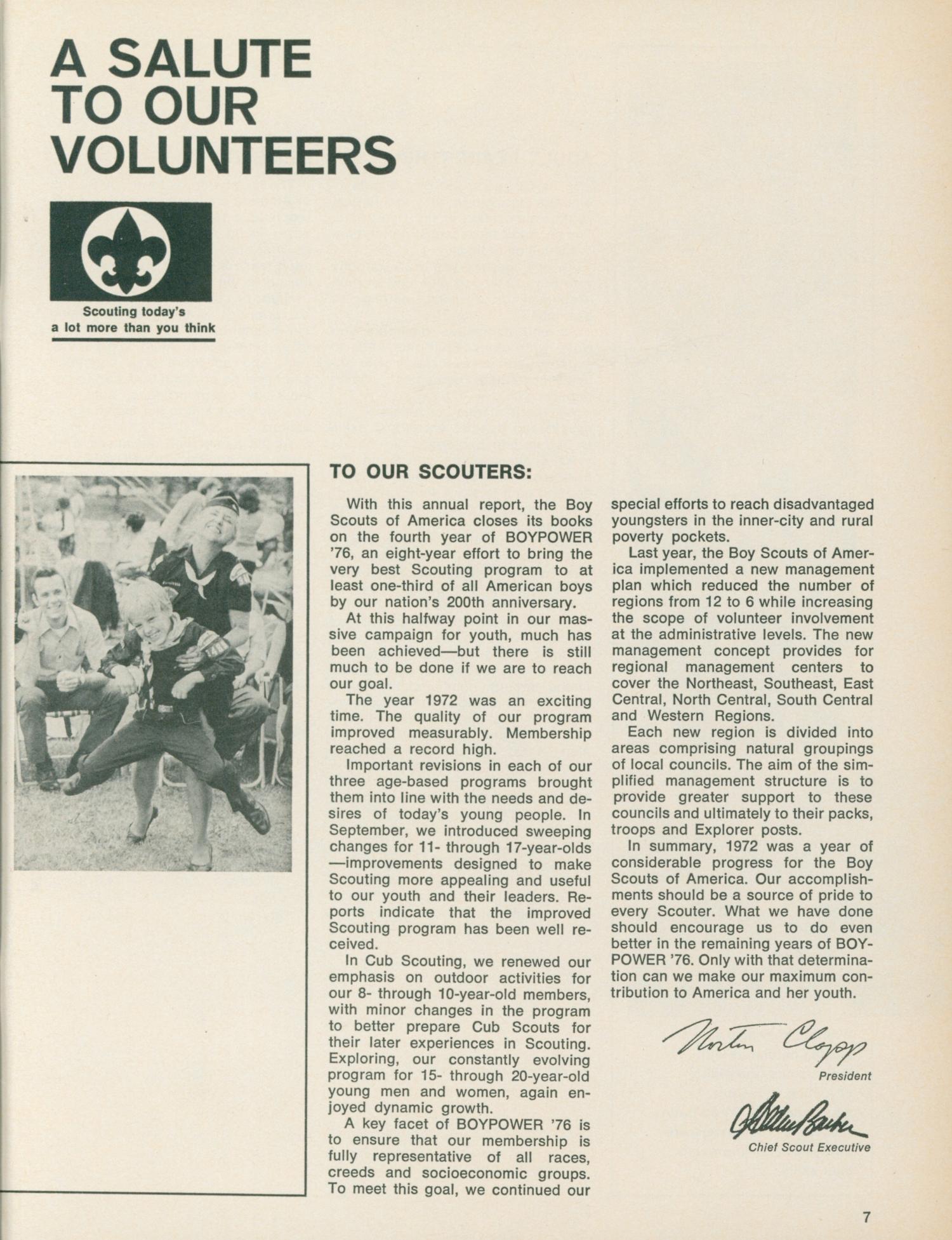 Scouting, Volume 61, Number 4, May-June 1973
                                                
                                                    7
                                                