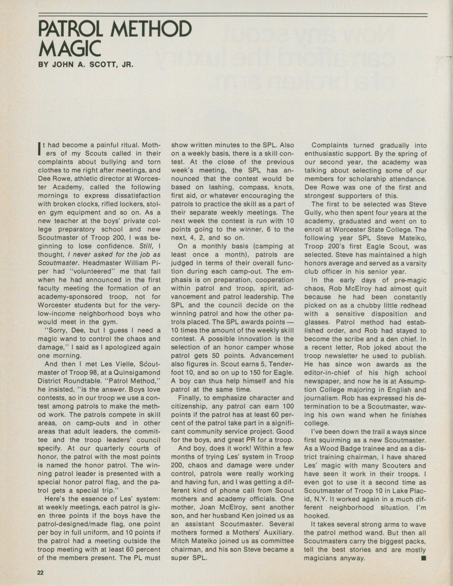 Scouting, Volume 62, Number 6, September 1974
                                                
                                                    22
                                                