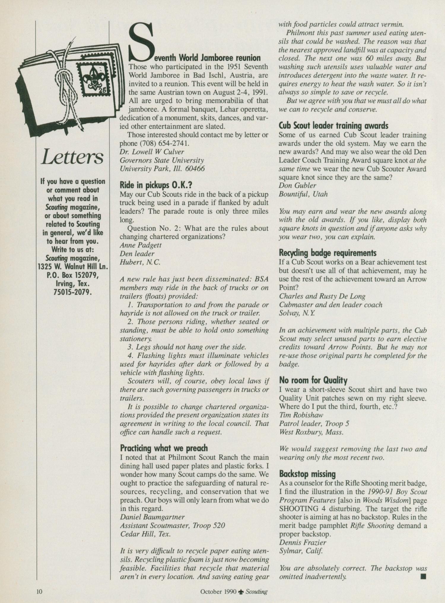 Scouting, Volume 78, Number 5, October 1990
                                                
                                                    10
                                                