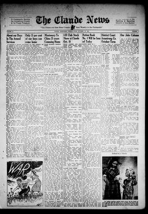 Primary view of object titled 'Claude News (Claude, Tex.), Vol. 53, No. 9, Ed. 1 Friday, October 22, 1943'.