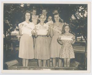 Primary view of object titled '[Girls Holding Stickers]'.