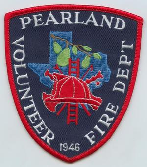 Primary view of object titled '[Pearland, Texas Volunteer Fire Department Patch]'.
