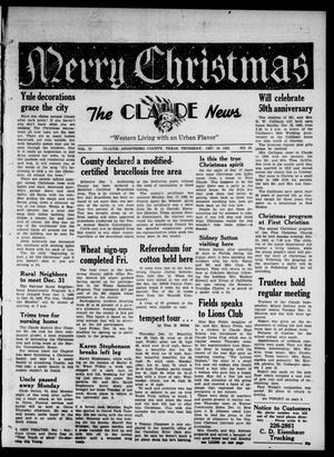 Primary view of object titled 'Claude News (Claude, Tex.), Vol. 73, No. 18, Ed. 1 Thursday, December 20, 1962'.