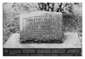 Primary view of object titled 'Nibletts Bluff Cemetary Marker'.