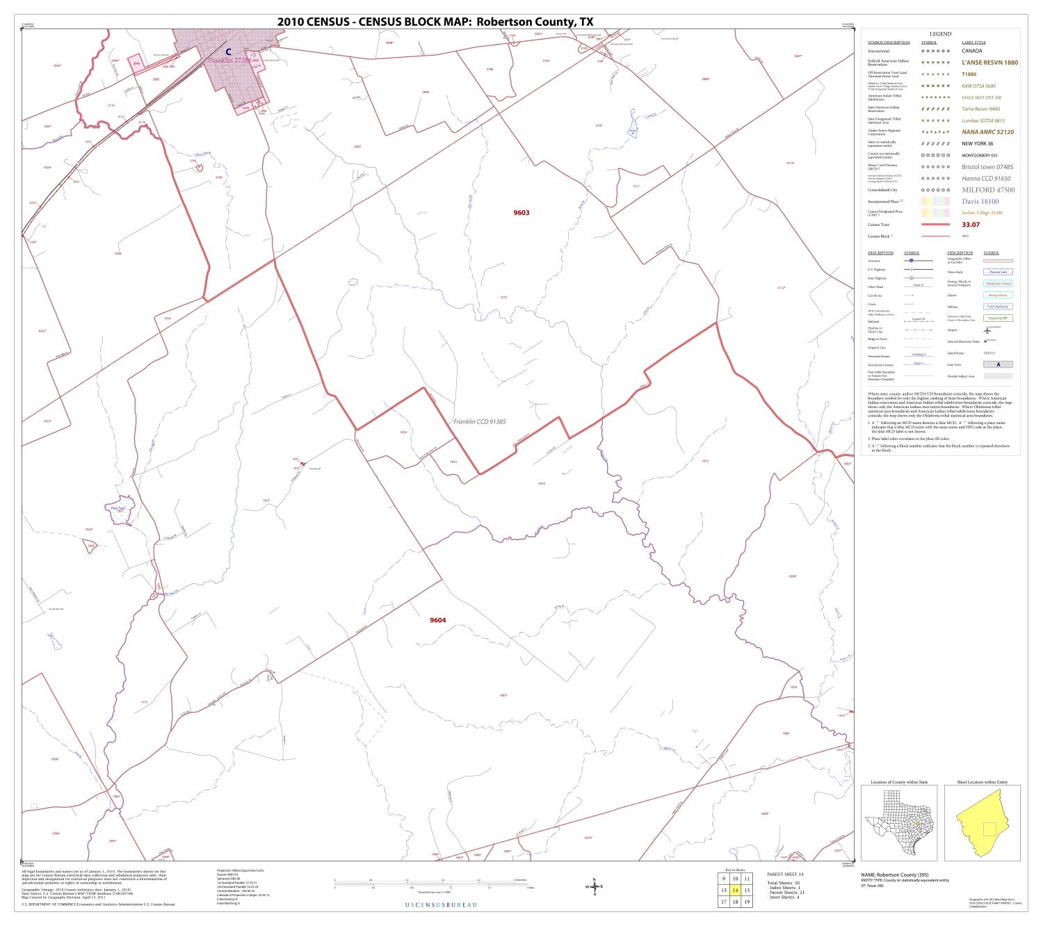 2010 Census County Block Map: Robertson County, Block 14
                                                
                                                    [Sequence #]: 1 of 1
                                                