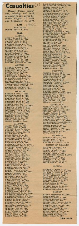 Primary view of object titled '[Casualties Lists]'.