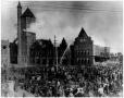 Photograph: First Texas and Pacific Railway Station on Fire