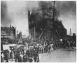 Photograph: First Texas and Pacific Railway Station on Fire