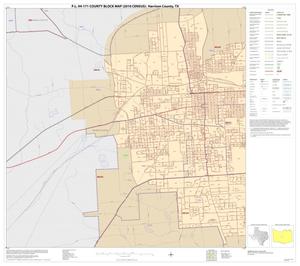 Primary view of object titled 'P.L. 94-171 County Block Map (2010 Census): Harrison County, Inset B01'.