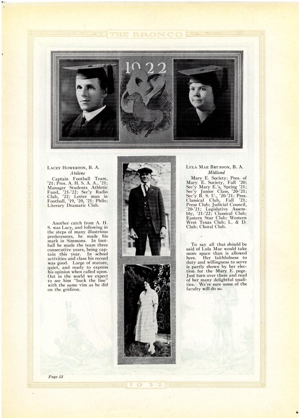 The Bronco, Yearbook of Simmons College, 1922
                                                
                                                    53
                                                
