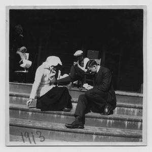 Primary view of object titled '[Couple Playing Cards on a Porch]'.