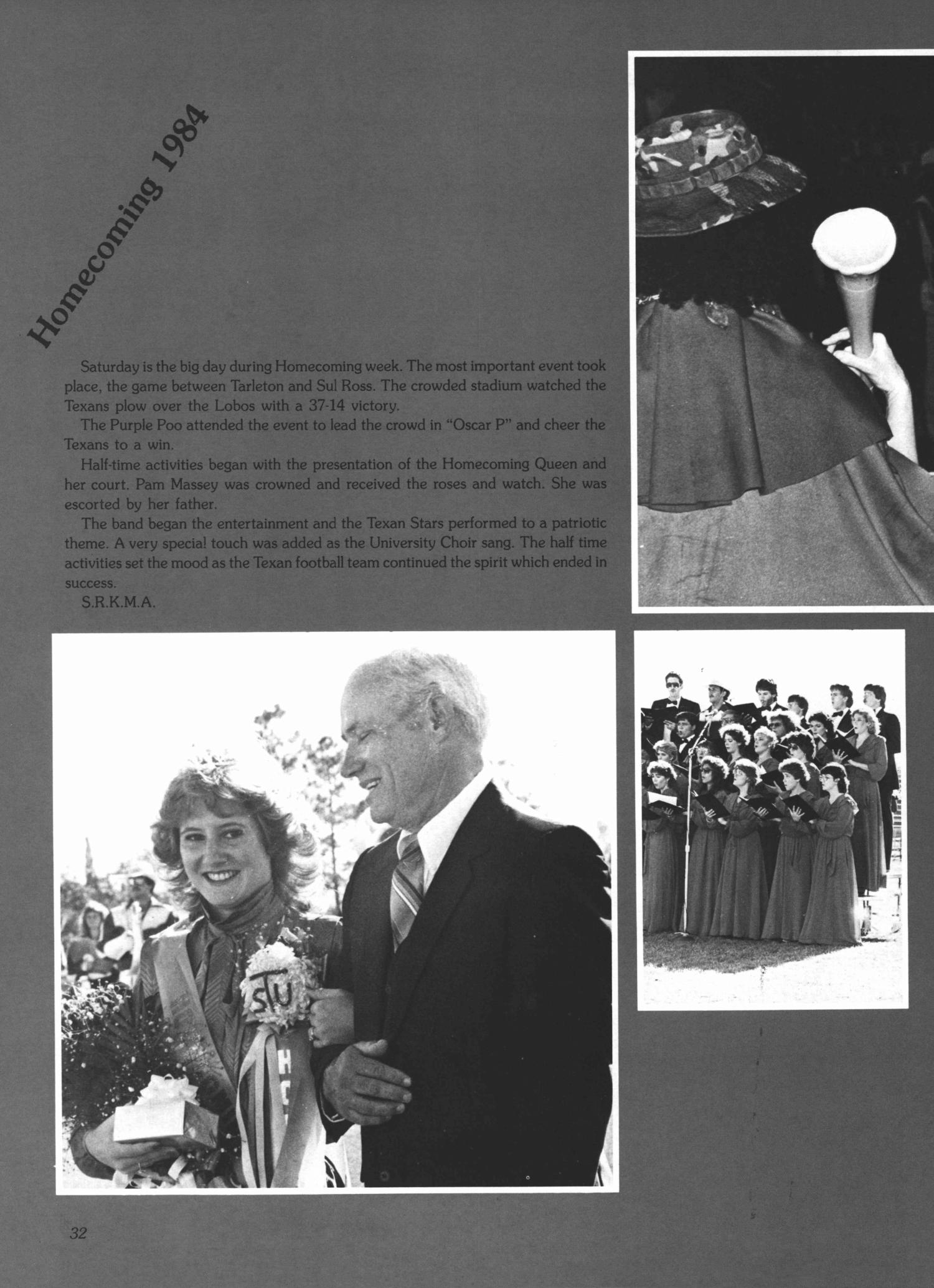 The Grassburr, Yearbook of Tarleton State University, 1985
                                                
                                                    32
                                                