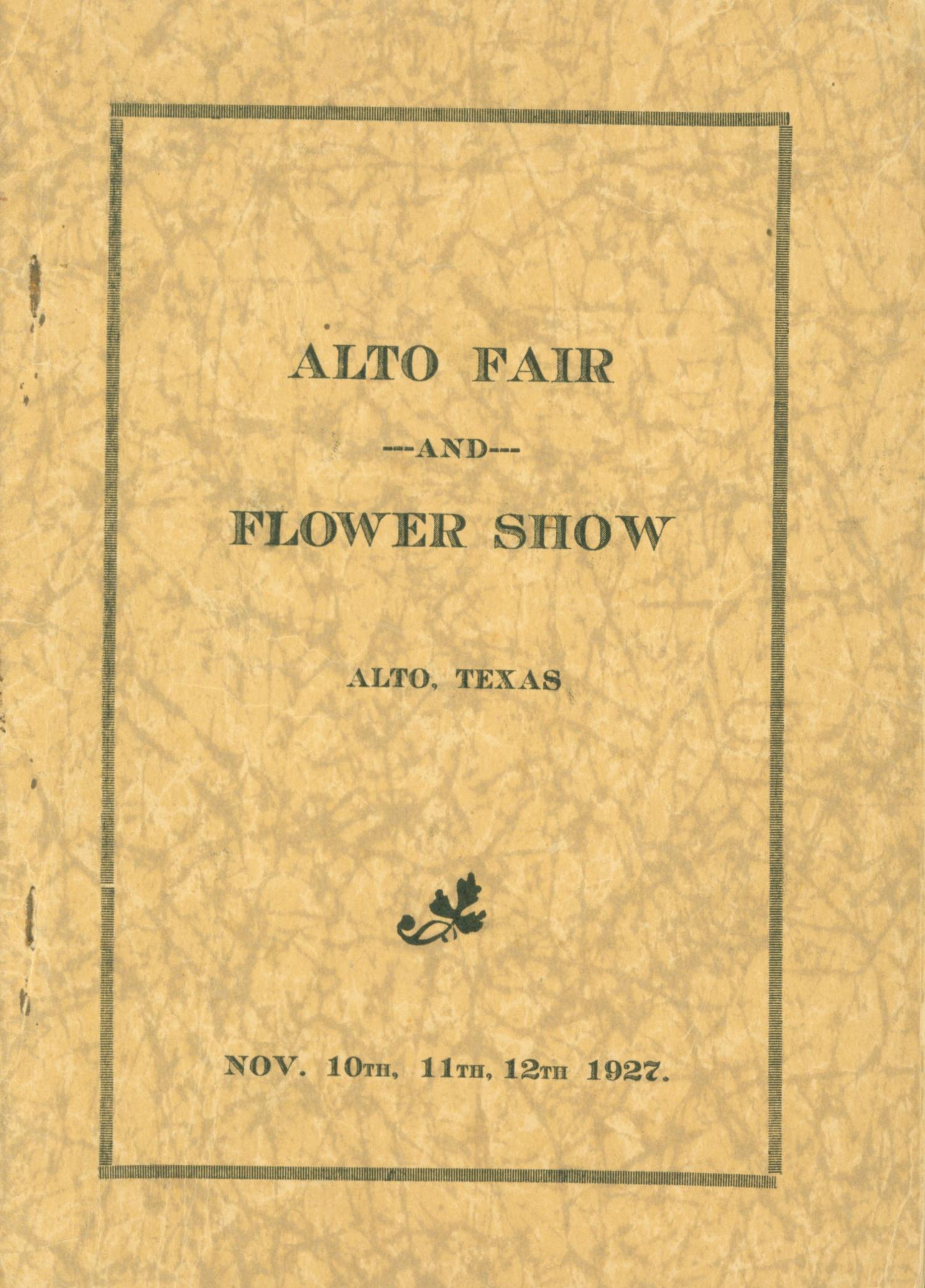 Alto Fair and Flower Show
                                                
                                                    Front Cover
                                                
